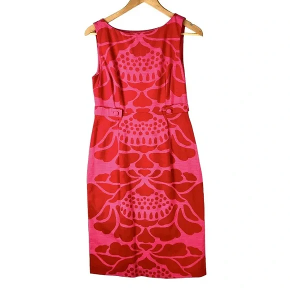L K Bennett Dress Pink UK 10 Cotton Sleeveless Wedding Holiday Occasion Office - Picture 6 of 9